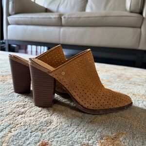 Sam Edelman Bates Mules Tan Block Heel Size 7 - Preowned